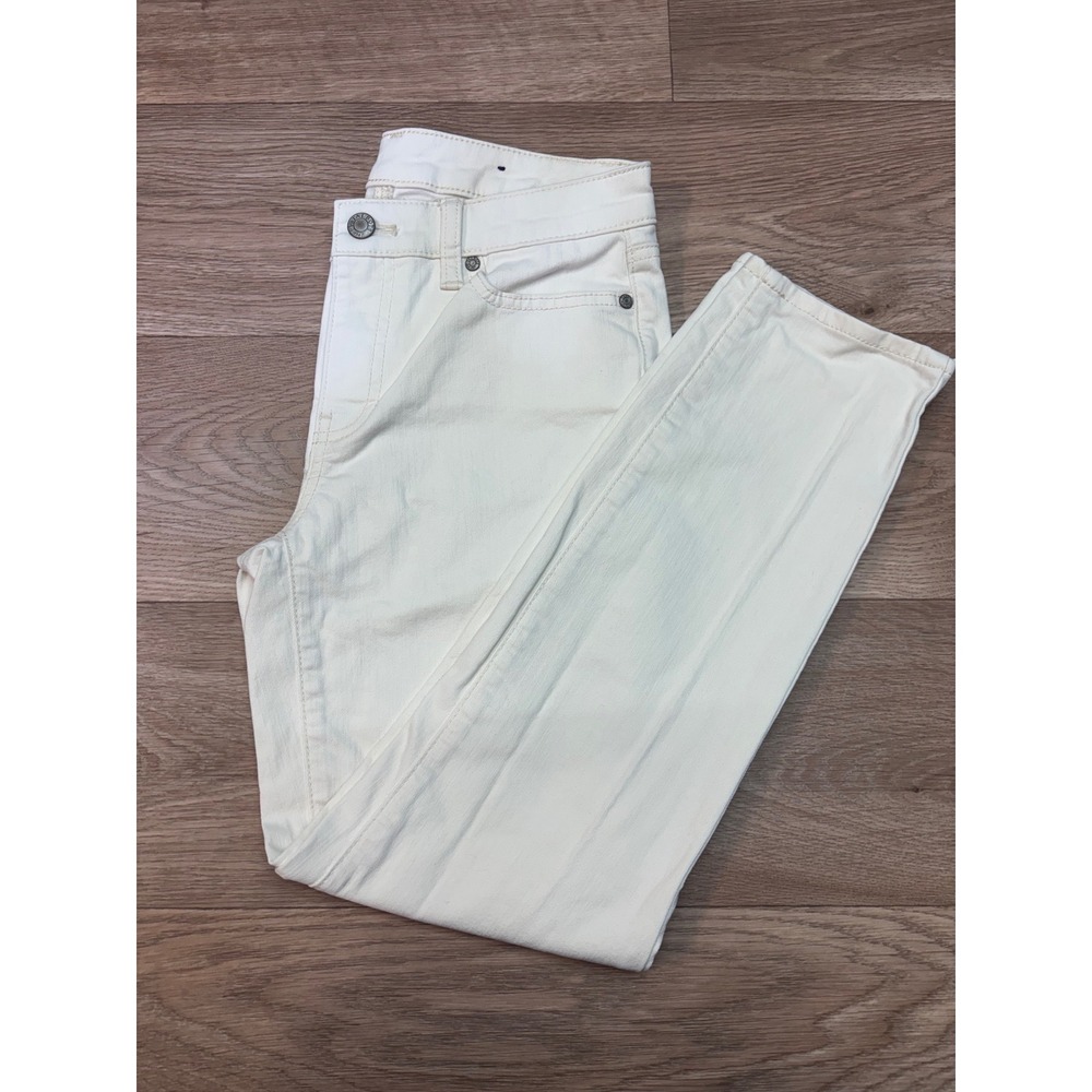 Talbots Flawless Slim Ankle Jeans Cream Off White 2P Petite Stretch Cotton